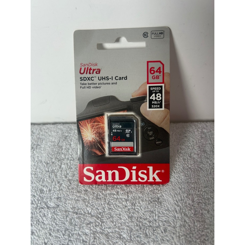 SanDisk Ultra 64GB SDXC UHS-I Memory Card 48MB/s Class 10 SDSDUNB-064G NEW